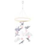 Boule en feutre pour berceau de b�b�, hochet musical mobile, carillon a vent, jouets, cloche, 1 pi�ce ...