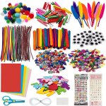 Boules en peluche pour enfants, 1200 pices, jouets artisanaux, pompons, couleurs arc - en - ciel, crativit ...