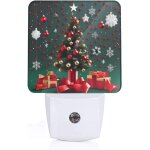 Boule ronde motifs d'arbre de no?l veilleuse enfichable led avec capteur du crepuscule a l'aube pour ...