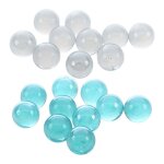 Boules de verre en marbre de 16mm, 20 pices, ppites de couleur dcoratives, jouet bleu et transparent ...