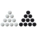 Boules de verre en marbre de 16mm, 20 pices, ppites de couleur dcoratives, jouet noir et blanc