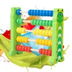 Boulier en bois durable, perles multicolores, puzzle montessori, outil de comptage, jeu educatif d'apprentissa ...