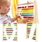 Boulier en bois multicolore pour enfant, design de perles, jouet educatif, apprentissage prcoce du comptage ...