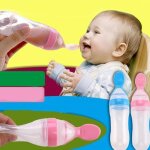 Bouteille d'alimentation a presser en silicone pour bbs, cuillre pour tout - petits, fruits, lgumes, ...