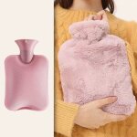 Bouteille d'eau chaude avec couvercle souple, sac d'eau chaude 2l pour soulager la douleur / cou epaules ...
