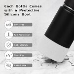 Bouteille d'eau isotherme etanche en acier inoxydable de 414 ml avec couvercle a paille et botte en silicone, ... Bouteille d'eau isotherme etanche en acier inoxydable de 414 ml avec couvercle a paille et botte en silicone, ...