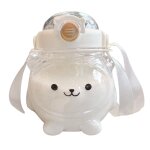 Bouteille d'eau en plastique panda mignon 1000 ml grande capacit  boire directement avec sangle de ...