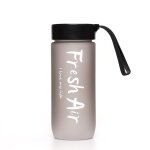 Bouteille d'eau en plastique transparent 600ml pour etudiant, bouteille d'eau dpolie crative avec corde ...