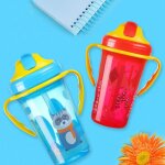 Bouteille d'eau en pp / silicone pour bb, avec paille, pour enfants, anti - fuite, portable, scell, ...