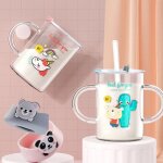 Bouteille d'eau en verre de haute qualit�, transparente, durable, calibr�e, tasse de croissance, lait, ...