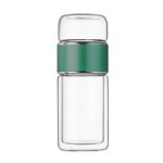 Bouteille infuseur  th 420ml, double couche en acier inoxydable, bouteille d'eau en verre anti - fuite ...