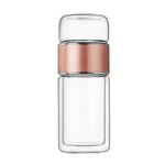 Bouteille infuseur  th 420ml, double couche en acier inoxydable, bouteille d'eau en verre anti - fuite ...