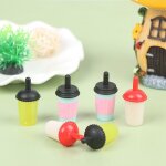 Bouteille de lait en forme de dessin anim pour maison de poupe, 2 pices, accessoires de dcoration, ...