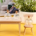 Bouteille en verre miniature 1:12 pour maison de poupe, couvercle en lige, petits bocaux, dcoration ...