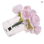 Bouteille en verre rose miniature pour maison de poup�e, echelle 1 / 12, arrangement de fleurs, d�coration ...