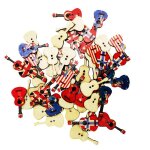 Boutons de guitare en bois 100, boutons décoratifs pour enfants Boutons de guitare en bois 100, boutons décoratifs pour enfants