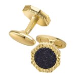 Boutons de manchette en pierre de soleil bleue pour homme - coffret cadeau d'anniversaire de mariage ...