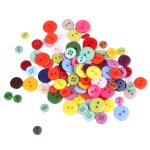 Boutons ronds en rsine pour enfants, 100 pices, artisanat, couture de cartes, taille mixte, couleurs ...