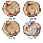 Bracelet en bois de h�tre pour t�tine, cha�ne pour sucette de nourrisson, faite main, anneau avec clip ...