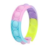Bracelet a bulles popites arc - en - ciel, jouet a fossettes simple, anti - stress, coloré, en silicone, ... Bracelet a bulles popites arc - en - ciel, jouet a fossettes simple, anti - stress, coloré, en silicone, ...