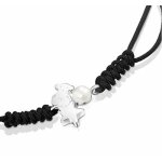 Bracelet cabala noir avec ours en peluche et perle nocturne 1002110900