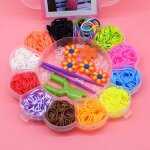 Bracelets en caoutchouc pour enfants, 600 pi�ces, jouets de bricolage, bande de cheveux color�e, gomme ...