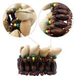 Bracelet en coquille de noix fait a la main, cloche en bois pour djembe tambour africain, jouet pour ...