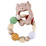 Bracelets de dentition en bois pour bb, mignons et cratifs, anneau de dentition, crochet, perles a ...