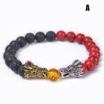 Bracelet double dragon 8mm pour femmes et hommes, perle ronde elastique extensible, bijoux cadeau n66 ...