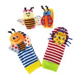 Bracelet de montre pour nouveau - n, chaussettes animaux avec hochet, montre - pied, en peluche douce, ...