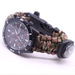 Bracelet multifonction 6 en 1 pour montre de survie, 10 pouces, camping en plein air, randonne, boussole, ...
