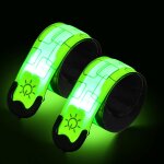 Brassard lumineux led rechargeable usb, brassard reflechissant led running, bande clignotant ajustable ...