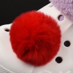 Breloques de chaussures moelleuses avec pompon en fourrure véritable, boule en peluche multicolore, décoration ... Breloques de chaussures moelleuses avec pompon en fourrure véritable, boule en peluche multicolore, décoration ...