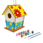 Bricolage maison d'oiseau peinture non peinte, graffiti suspendu en bois, ensemble de nichoir artisanal, ...