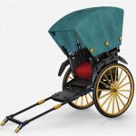 Briques de construction cratives pour enfants, modle rickshaw classique, jouets educatifs a monter ...