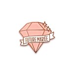 Broche mtal evjf future marie 5x4. 5cm or rose