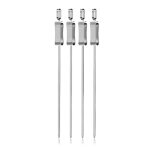 Brochettes de brochettes en acier inoxydable pour griller, brochettes en mtal de 16 pouces avec curseur ...