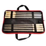 Brochettes de barbecue en acier inoxydable, bâtonnets à rôtir avec manche en bois pour la cuisson au ... Brochettes de barbecue en acier inoxydable, bâtonnets à rôtir avec manche en bois pour la cuisson au ...