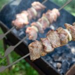 Brochettes de barbecue plates en ti, 10 pices, btonnets de barbecue pour pique - nique en plein air, ...