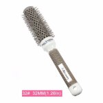 Brosse a cheveux nano ion cramique thermique, peigne cylindrique, salon de coiffure, coiffure, schage, ...