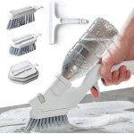 Brosse de nettoyage 4 en 1 pour douche avec jet d'eau, brosse de nettoyage portable pour vitres, murs, ...