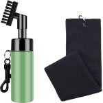 Brosse de nettoyage de rainures pour club de golf, brosse de club de golf avec vaporisateur d'eau, flacon ...