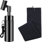Brosse de nettoyage de rainures pour club de golf, brosse de club de golf avec vaporisateur d'eau et ...