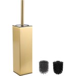 Brosse or brossér, brosse toilettes wc metal incluant 2 têtes de brosse, balai wc carré autoportant pour ... Brosse or brossér, brosse toilettes wc metal incluant 2 têtes de brosse, balai wc carré autoportant pour ...