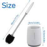 Brosse toilettes silicone, balayette wc, balai wc avec support a schage rapide, brosse toilettes manche ...