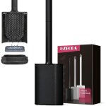 Brosse toilettes wc silicone noir suspendu murale balai toilette wc silicone avec support a schage rapide ...