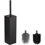 Brosse wc noir, brosse toilettes wc metal incluant 2 têtes de brosse, balai wc carré autoportant pour ... Brosse wc noir, brosse toilettes wc metal incluant 2 têtes de brosse, balai wc carré autoportant pour ...