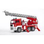 Bruder camion de pompier man avec echelle, pompe a eau et module son et lumire