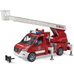 Bruder camion pompier mercedes benz avec echelle, pompe a eau et module son et lumiere