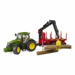 Bruder tracteur john deere 7r 350 avec remorque arrire et 4 cls